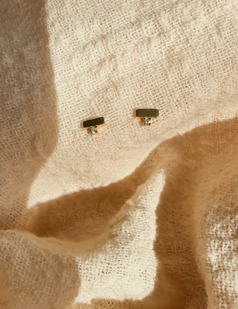 Solitaire Gold Bar Studs - 14K Gold Filled — product image 5