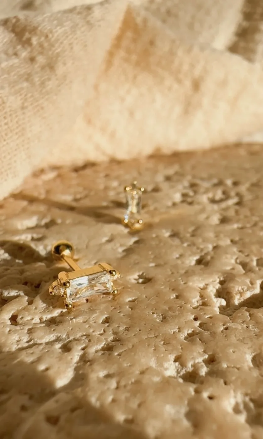 Royal Baguette Studs - 14k Gold Filled — product image 4