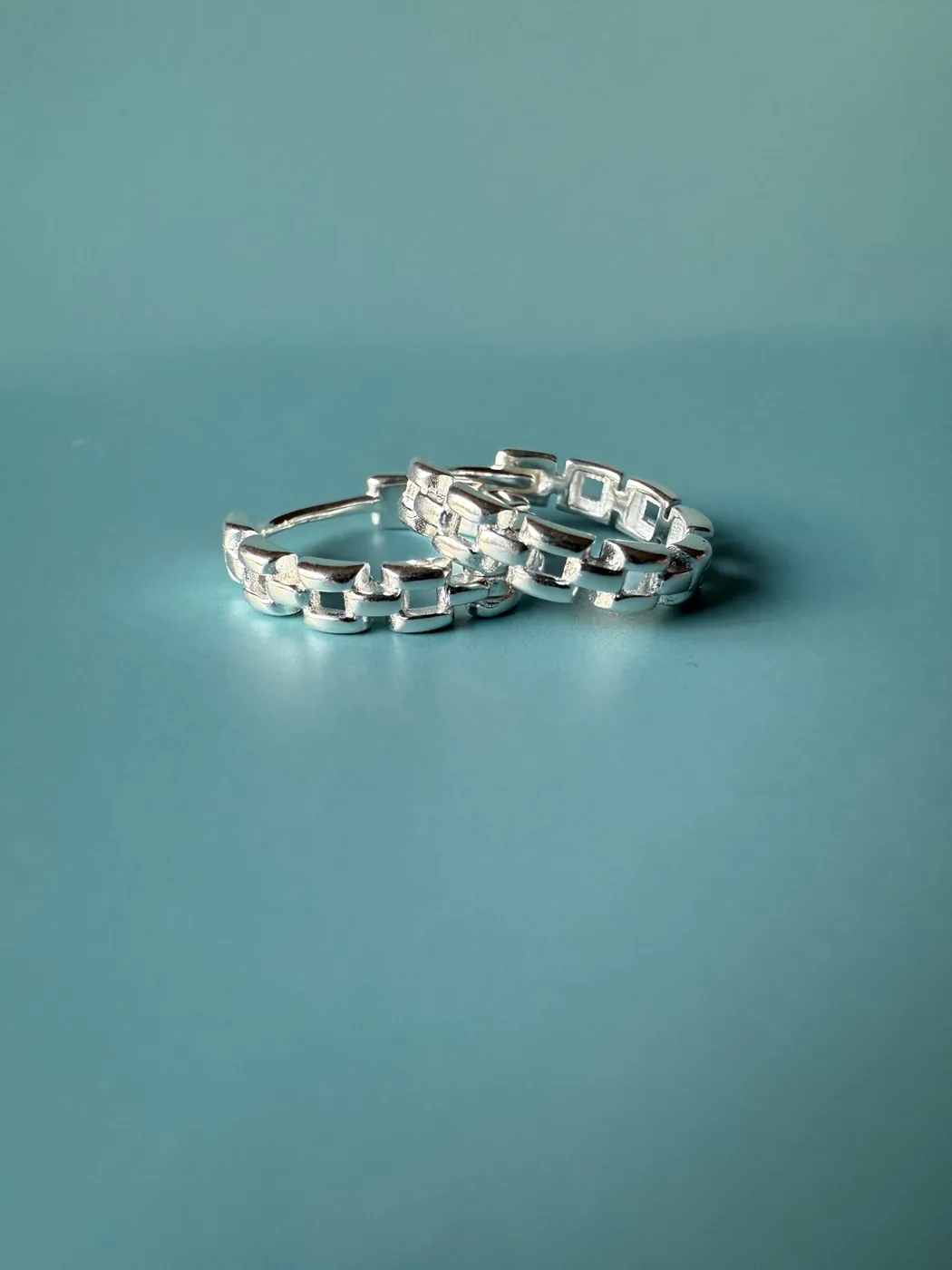 Checkered Hoops - Sterling Silver — product image 3