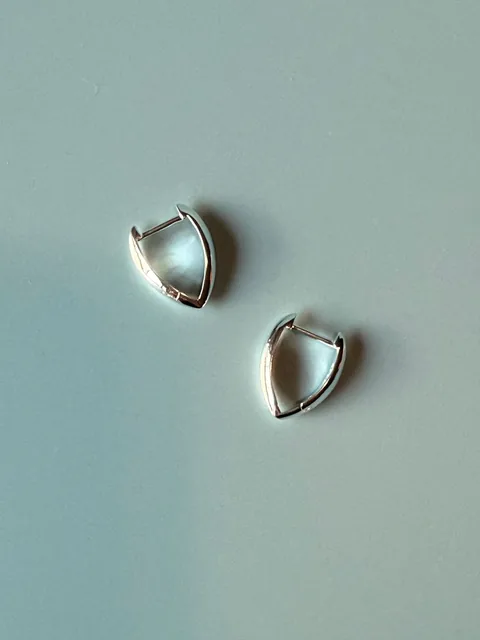 Pointed Hinge Hoops - Sterling Silver — product image 3