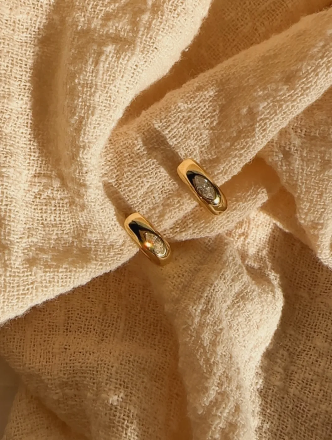 Marquise Cut Diamond Hoops - 14k Gold Filled — product image 1
