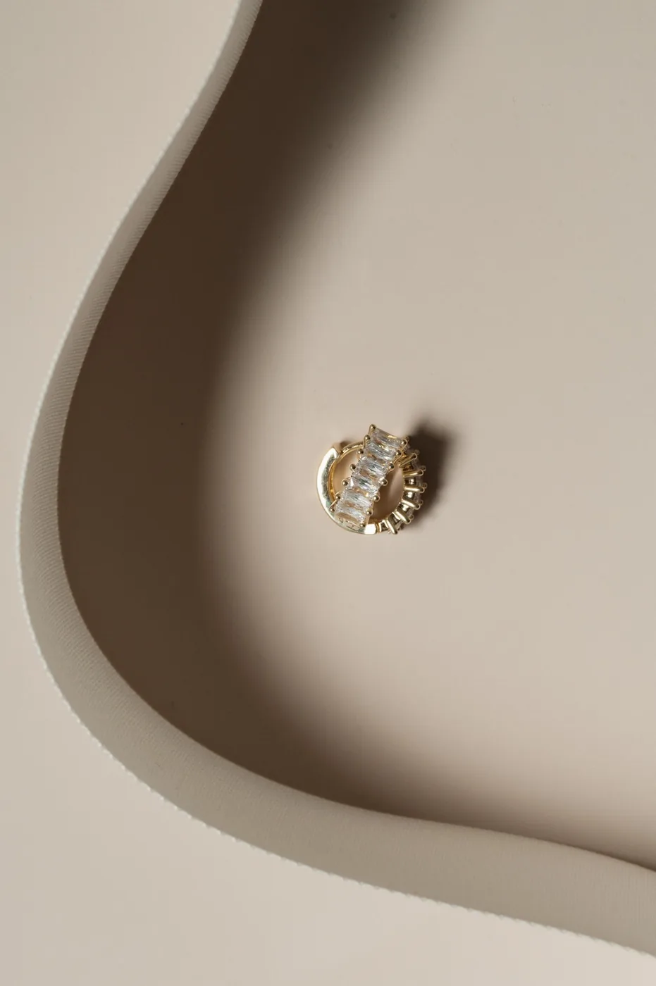 Baguette Diamond Hoop Earrings - 14k Gold Filled — product image 1