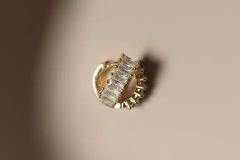 Baguette Diamond Hoop Earrings - 14k Gold Filled — product image 4