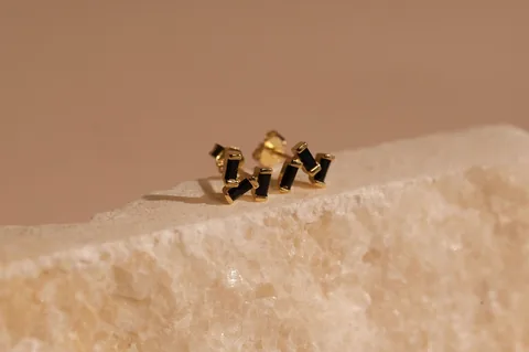 Black Onyx Cluster Studs - 14k Gold Filled — product image 3
