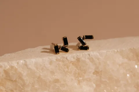 Black Onyx Cluster Studs - 14k Gold Filled — product image 1