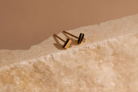 Solitaire Gold Bar Studs - 14K Gold Filled — product image 1