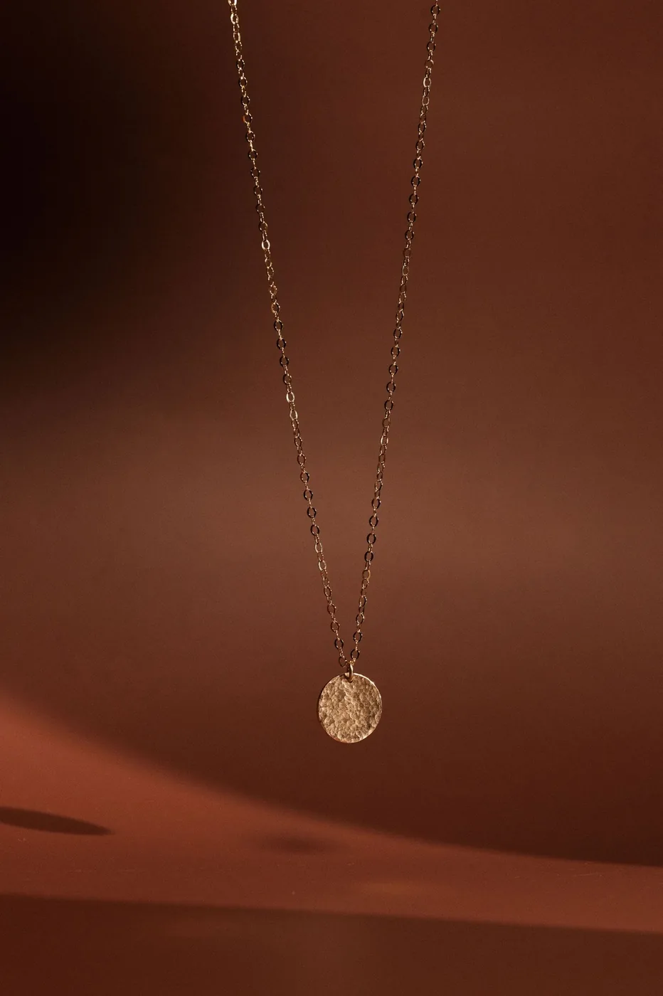 Hammered Medallion Necklace - 14K Gold Filled — product image 1