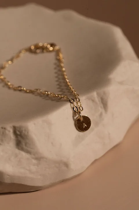 Personalized Pendant Flat Cable Charm Bracelet - 14k Gold Filled — product image 2