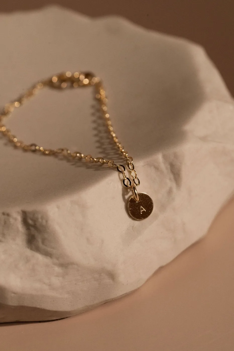 Personalized Pendant Flat Cable Charm Bracelet - 14k Gold Filled — product image 2