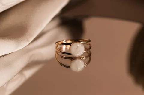 Cremation Double Band Circle Ring - 14k Gold Filled — product image 1