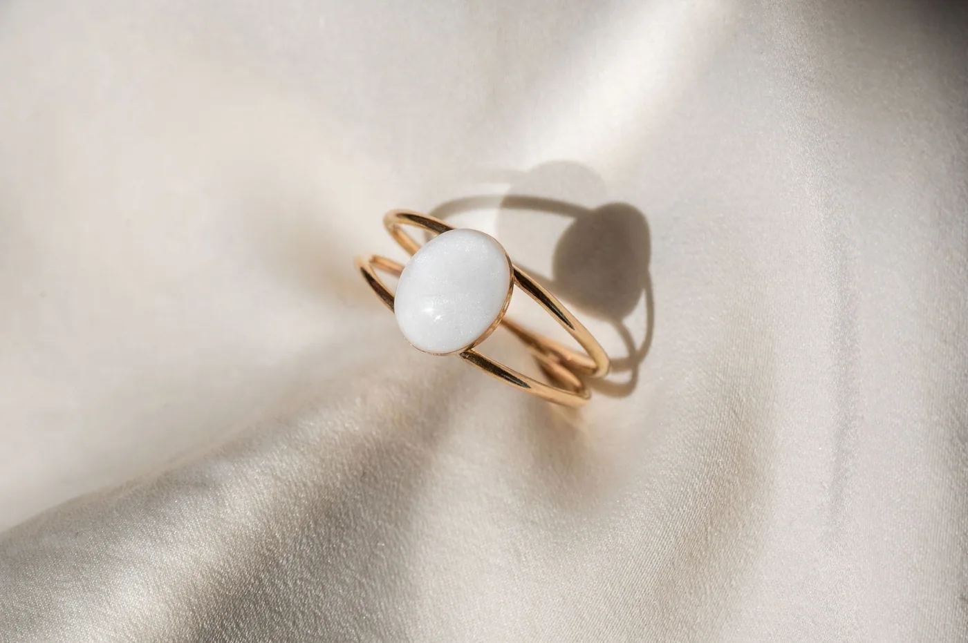 Cremation Double Band Oval Ring - 14k Gold Filled — product image 1