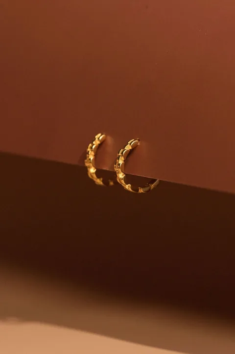 Checkered Hoops - 14k Gold Filled — product image 2