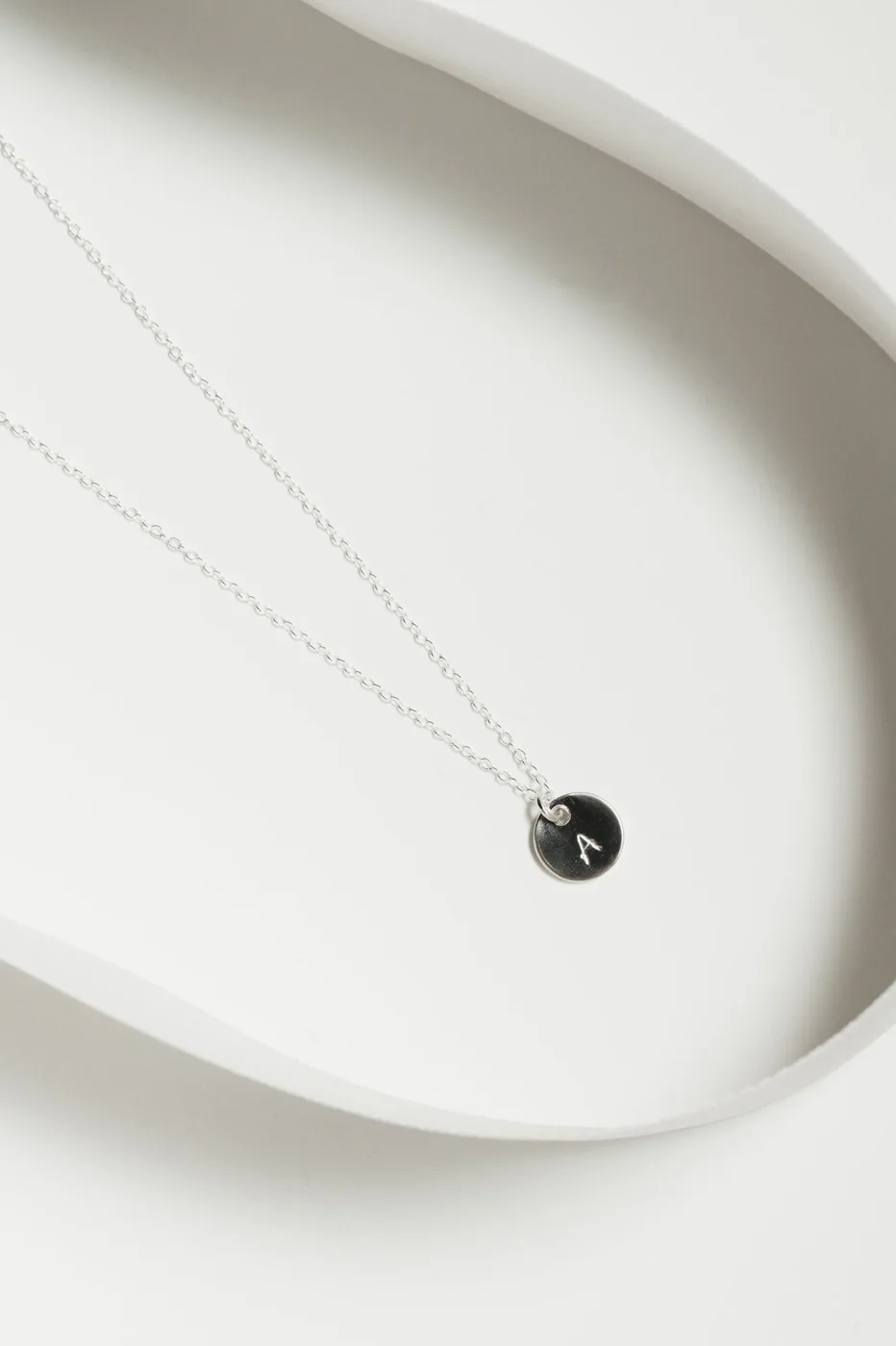 Initial Pendant Cable Chain Necklace - Sterling Silver — product image 5