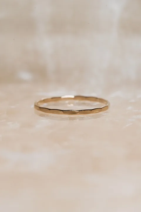 Hammered Skinny Ring - 14k Gold Filled — product image 1