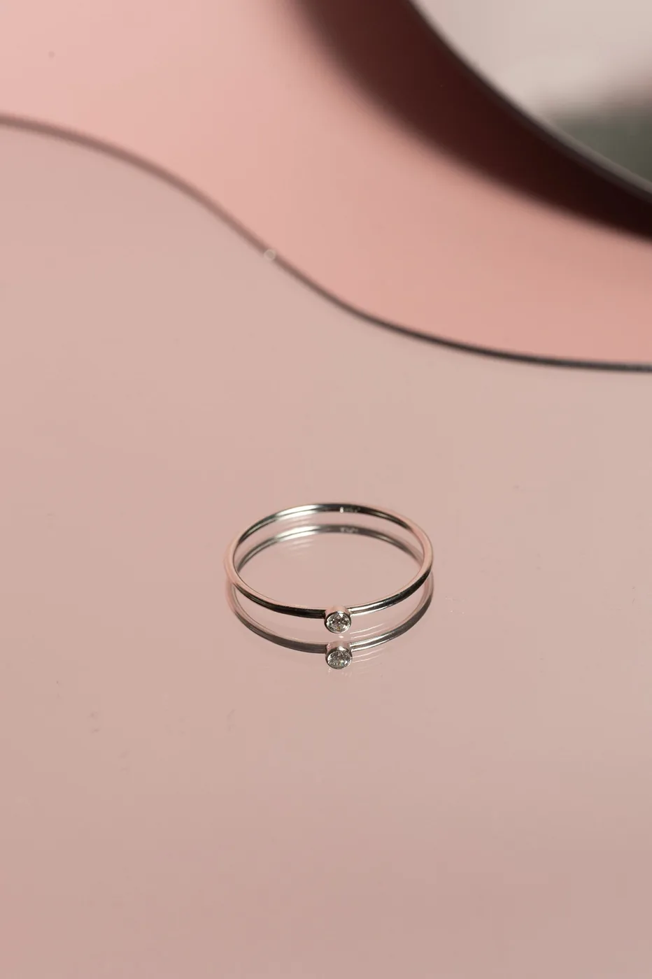 Solitaire Diamond Ring - Sterling Silver — product image 1