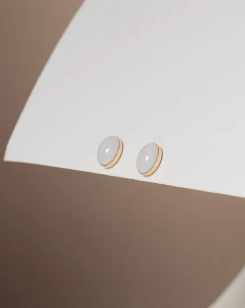 Mothers Milk Oval Stud Earrings - 14k Gold Filled — product image 3