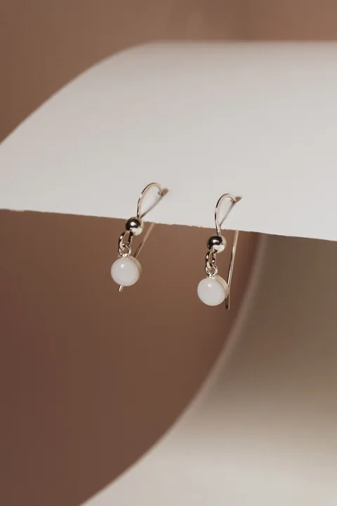 Mothers Milk Drop Fish Hook Earrings- Sterling Silver — product image 1