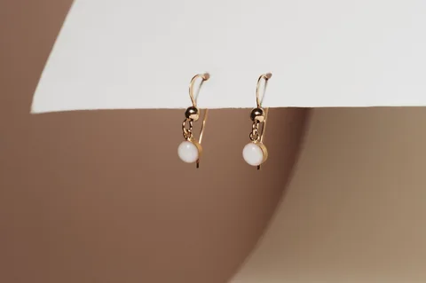 Mothers Milk Drop Fish Hook Earrings- 14k Gold Filled — product image 4