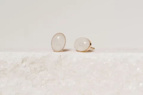 Cremation Oval Stud Earrings - 14k Gold Filled — product image 4
