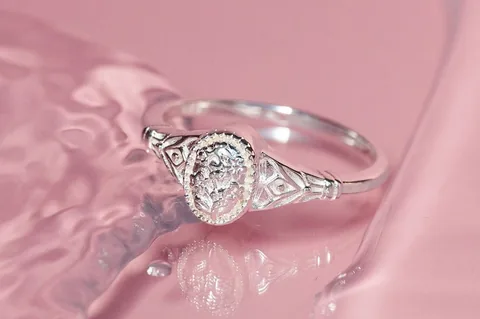 Forget-Me-Not Cremains Urn Ring - Sterling Silver — product image 1