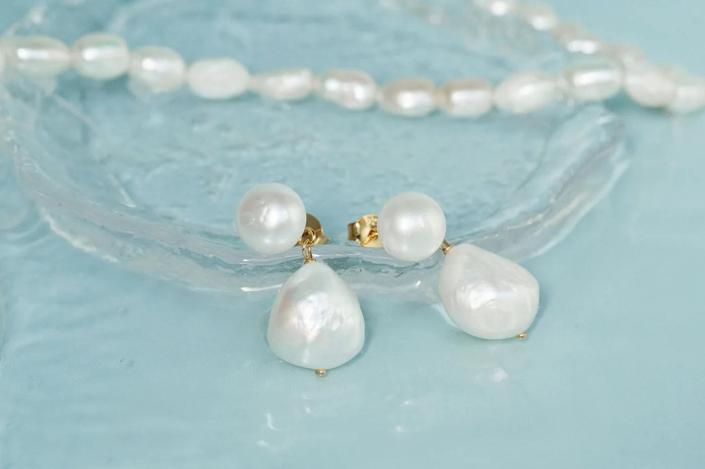 Double Pearl Drop Earrings β product image 7
