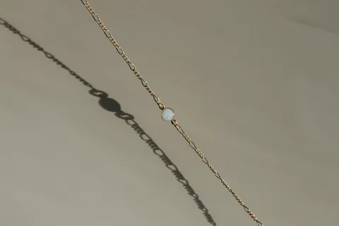 Cremation Figaro Chain Bracelet- 14K Solid Gold — product image 1