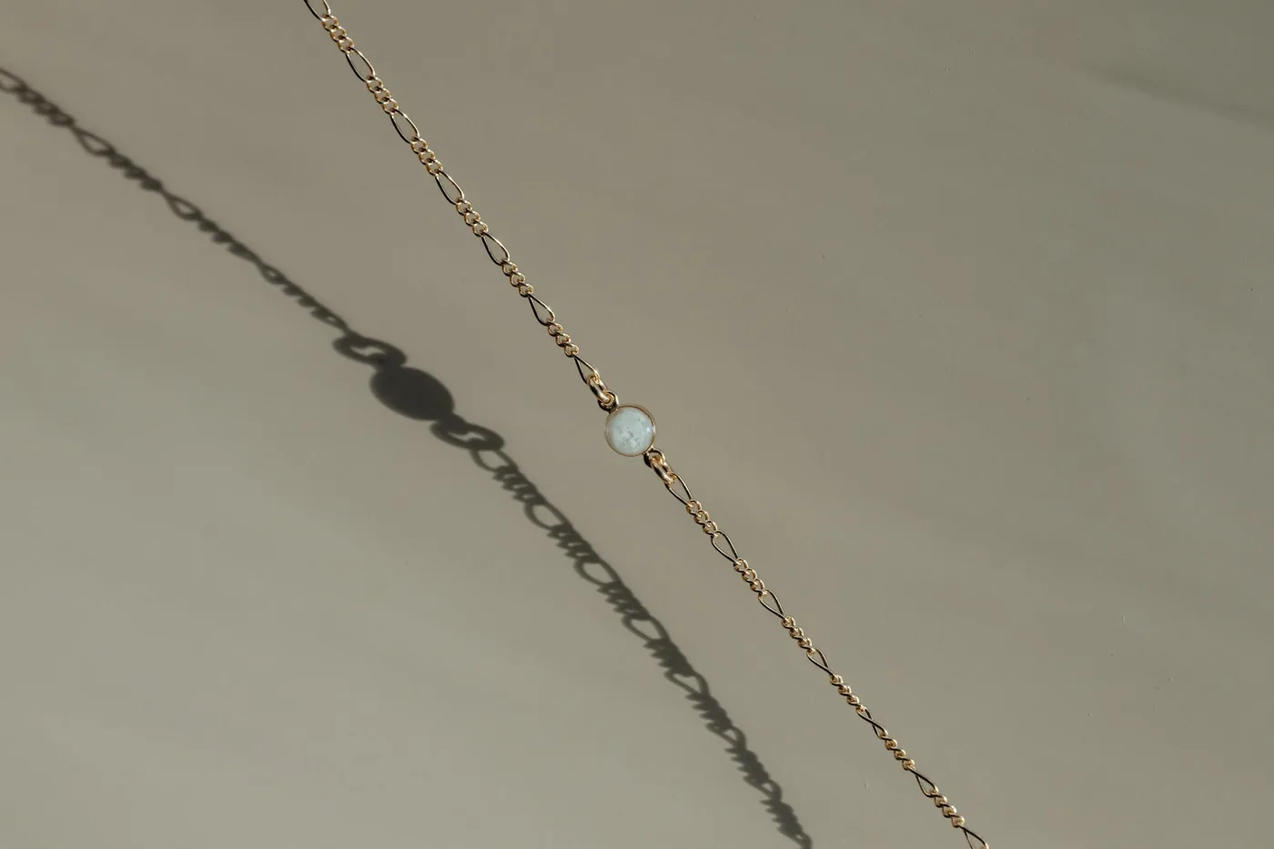 Cremation Figaro Chain Bracelet- 14K Solid Gold — product image 1