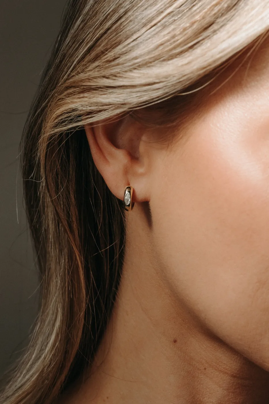 Marquise Cut Diamond Hoops - 14k Gold Filled — product image 2
