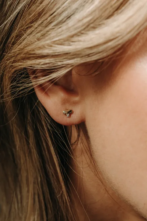 Solitaire Gold Bar Studs - 14K Gold Filled — product image 2