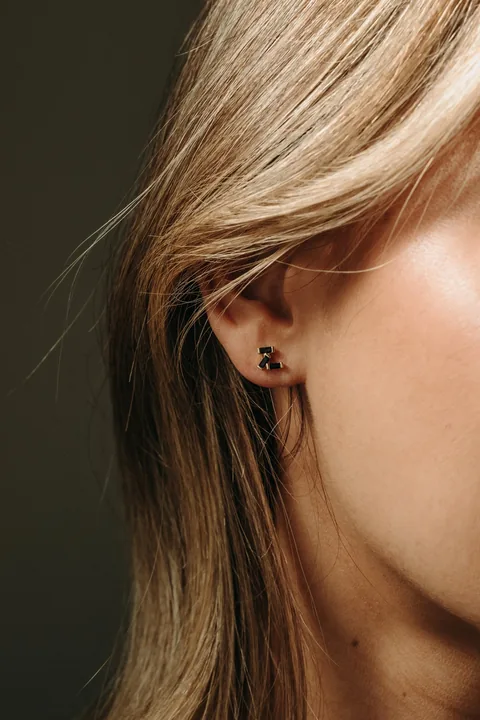Black Onyx Cluster Studs - 14k Gold Filled — product image 2