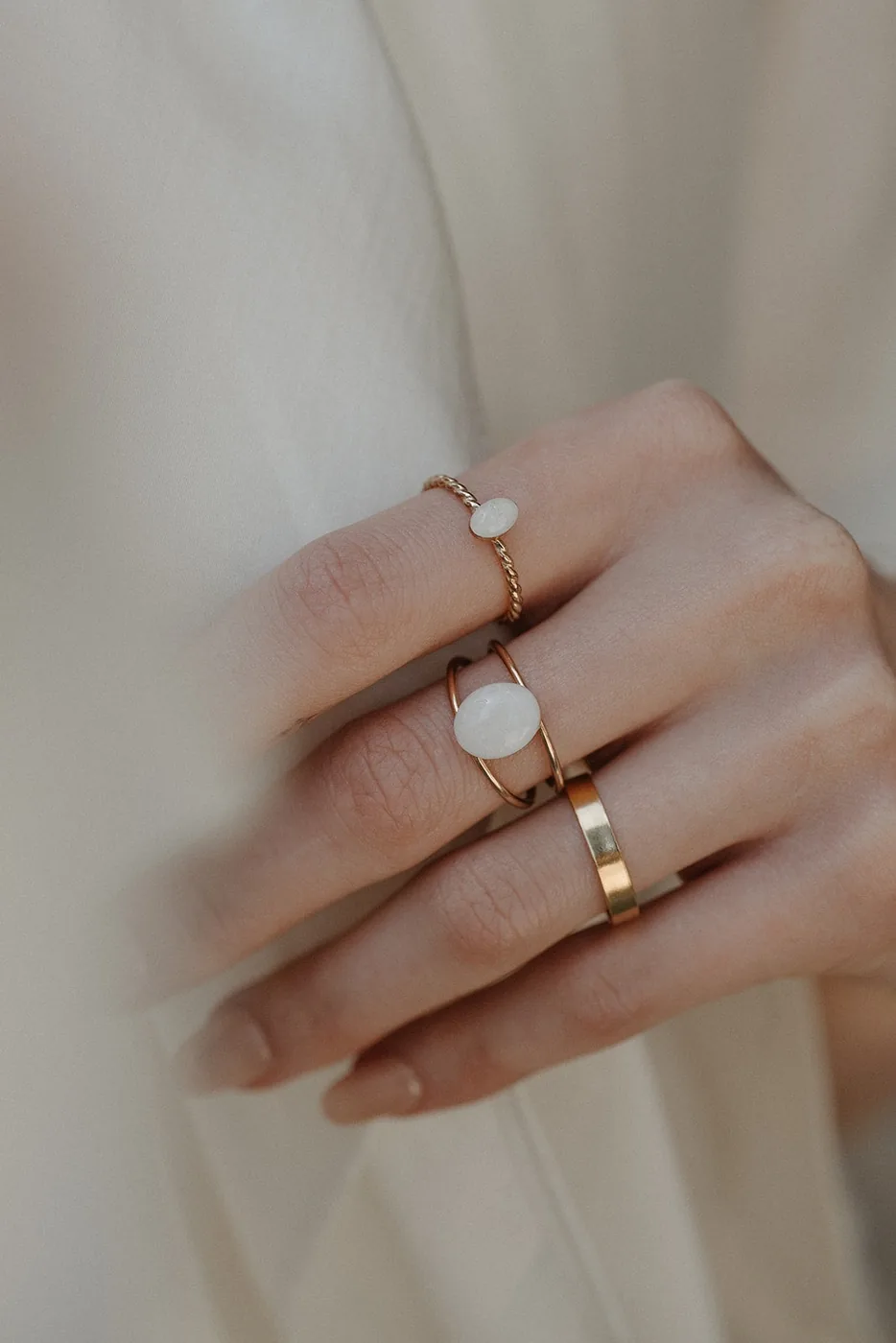 Cremation Double Band Oval Ring - 14k Gold Filled — product image 2