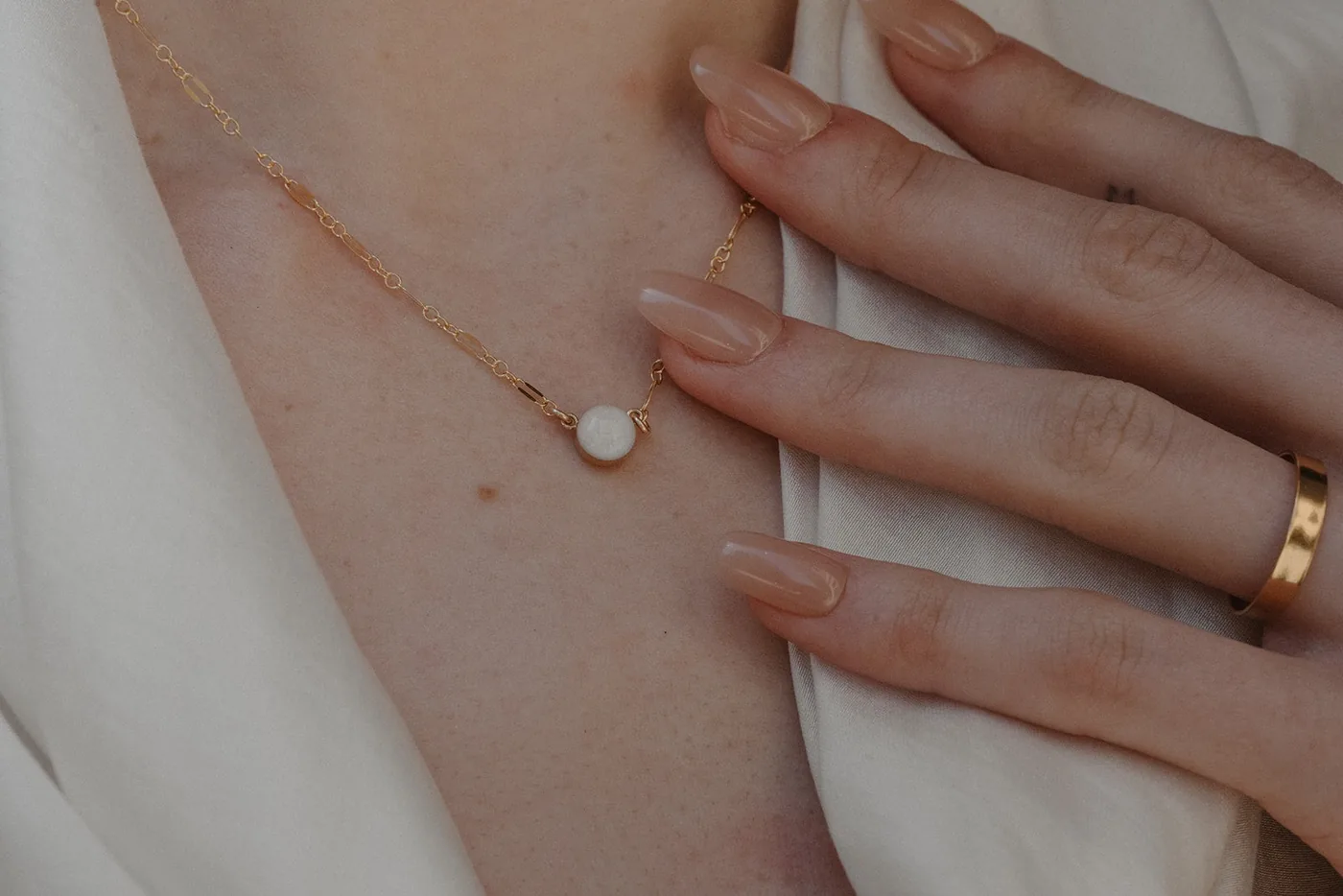 Cremation Sequin Chain Necklace - 14k Gold Filled — product image 3
