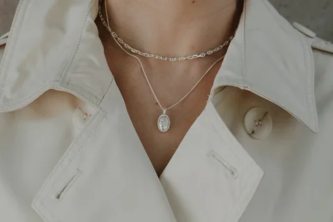 Forget-Me-Not Oval Cremains Urn Necklace - Sterling Silver — product image 20