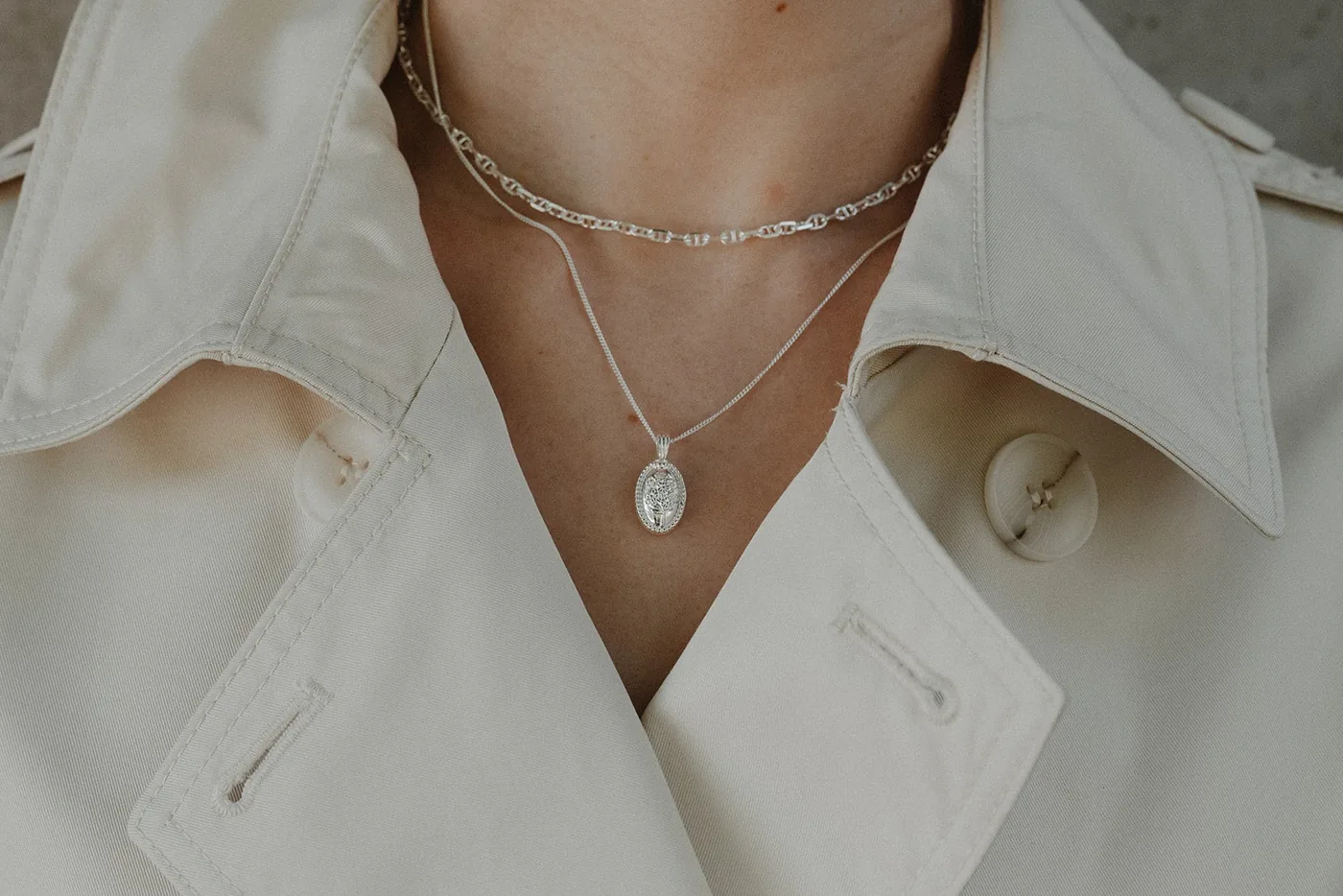 Forget-Me-Not Oval Cremains Urn Necklace - Sterling Silver — product image 20
