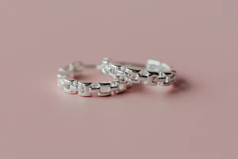 Checkered Hoops - Sterling Silver — product image 1