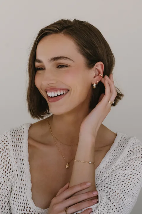 Small Rectangle Hoops- 14K Gold Filled — product image 4