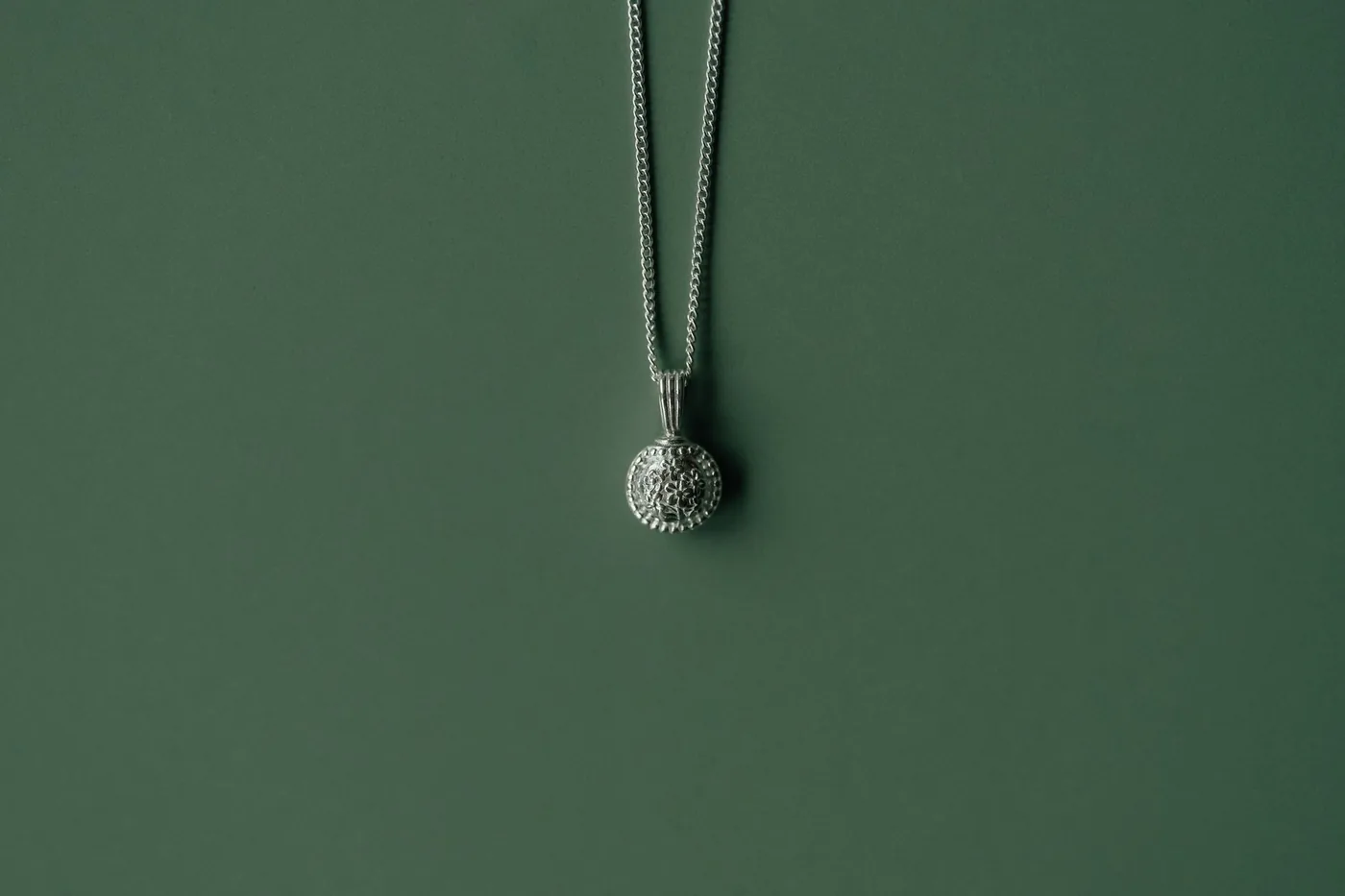 Forget-Me-Not Circle Cremains Urn Necklace - Sterling Silver — product image 4