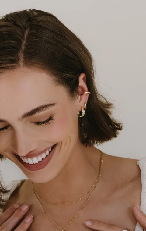 Small Rectangle Hoops- 14K Gold Filled — product image 2