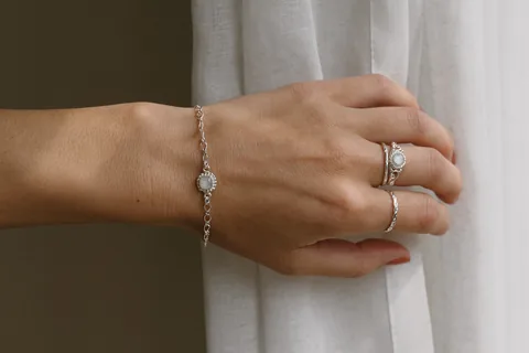 Cremation Zinnia Bracelet- Sterling Silver — product image 4