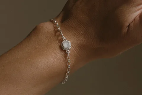 Cremation Zinnia Bracelet- Sterling Silver — product image 1