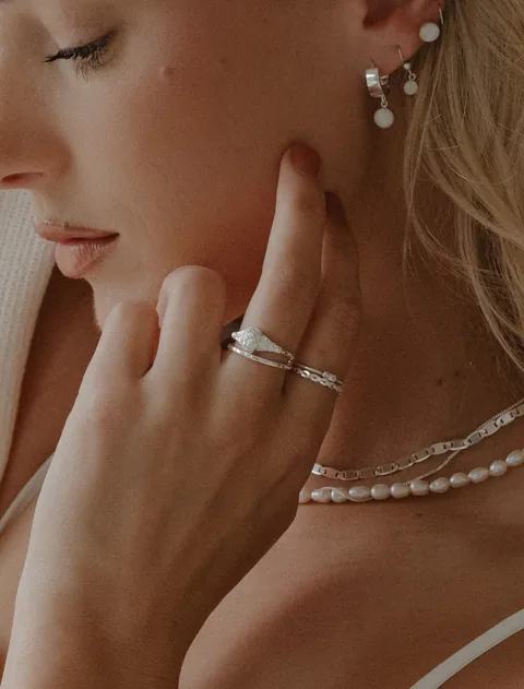 Baguette Cut Diamond Ring - Sterling Silver — product image 2