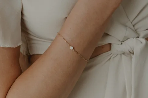 Mothers Milk Figaro Chain Bracelet- 14K Solid Gold — product image 3