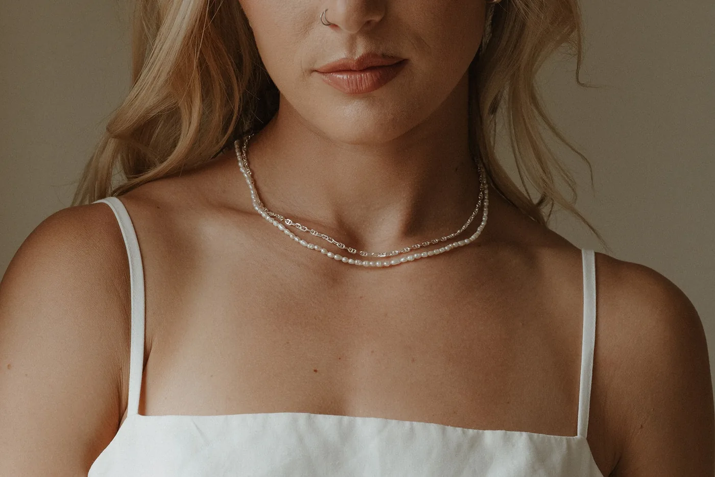 Skinny Freshwater Pearl Choker - Sterling Silver — product image 3