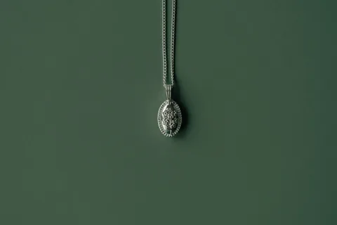 Forget-Me-Not Oval Cremains Urn Necklace - Sterling Silver — product image 16