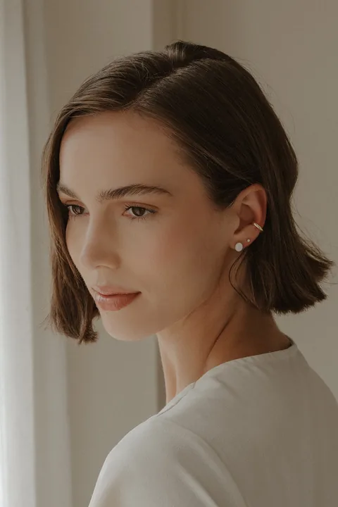 Cremation Oval Stud Earrings - 14k Gold Filled — product image 2