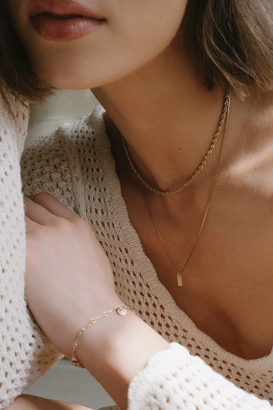 Box Initial Necklace - 14k Gold Filled — product image 7