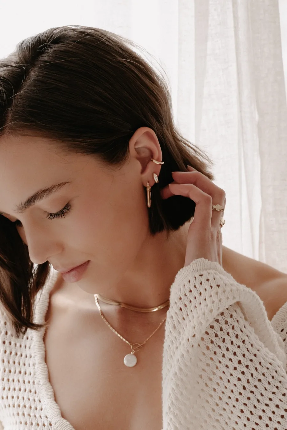 Marquise Cut Diamond Hoops - 14k Gold Filled — product image 4