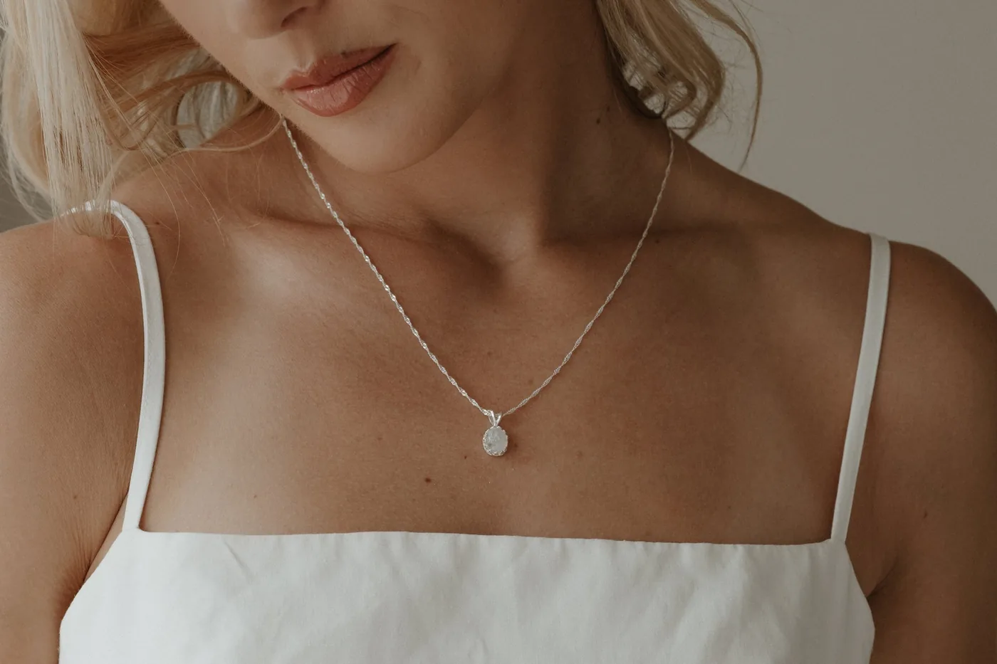 Mothers Milk Oval Crown Necklace- Sterling Silver — product image 1