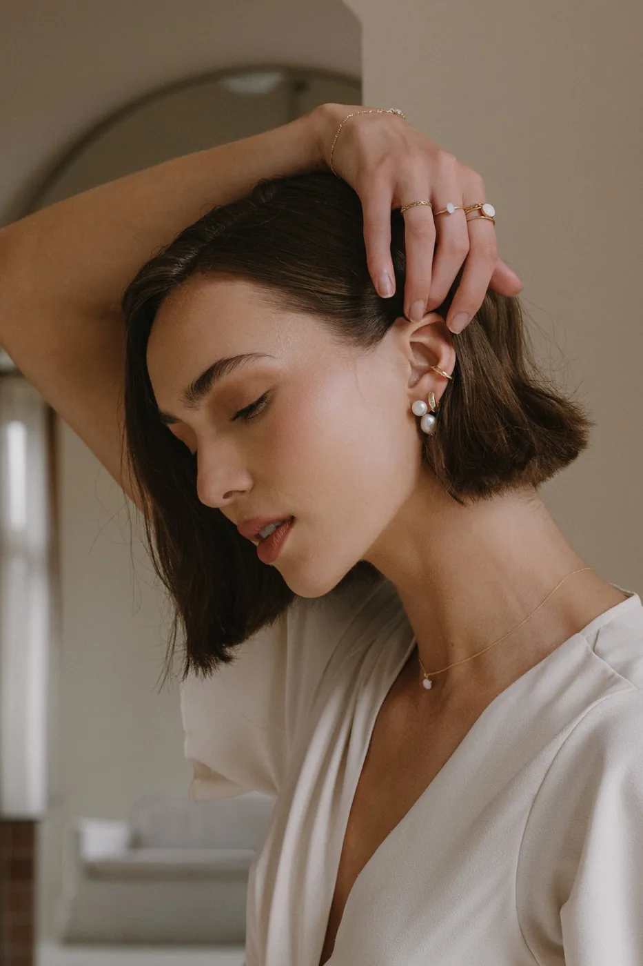 Double Pearl Drop Earrings β product image 5