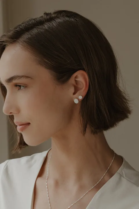 Mother’s Milk Oval Studs - Sterling Silver — product image 3